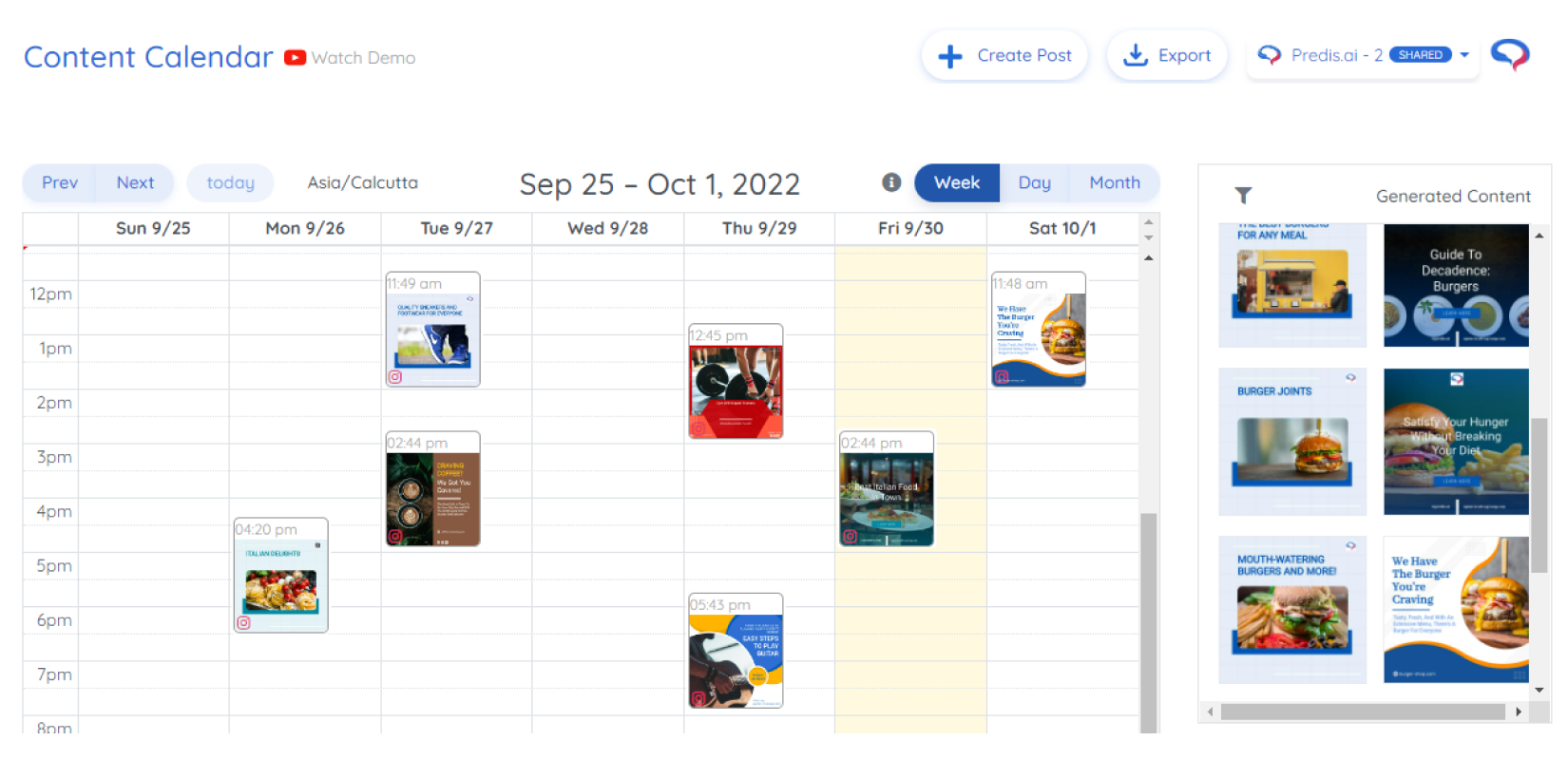 schedule facebook content