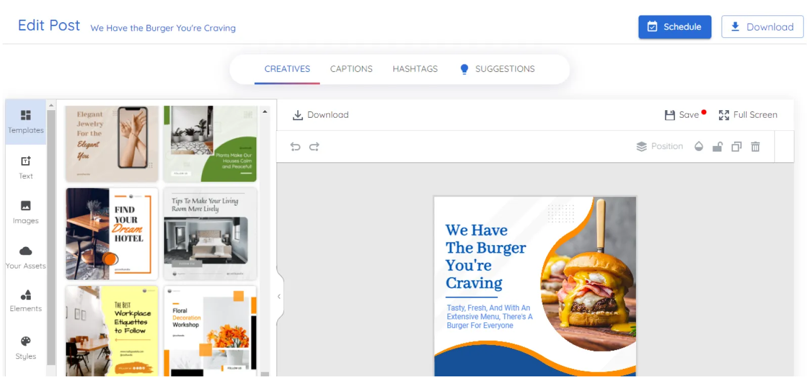 drag and drop Instagram ad editor