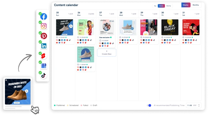 manage social media content calendar