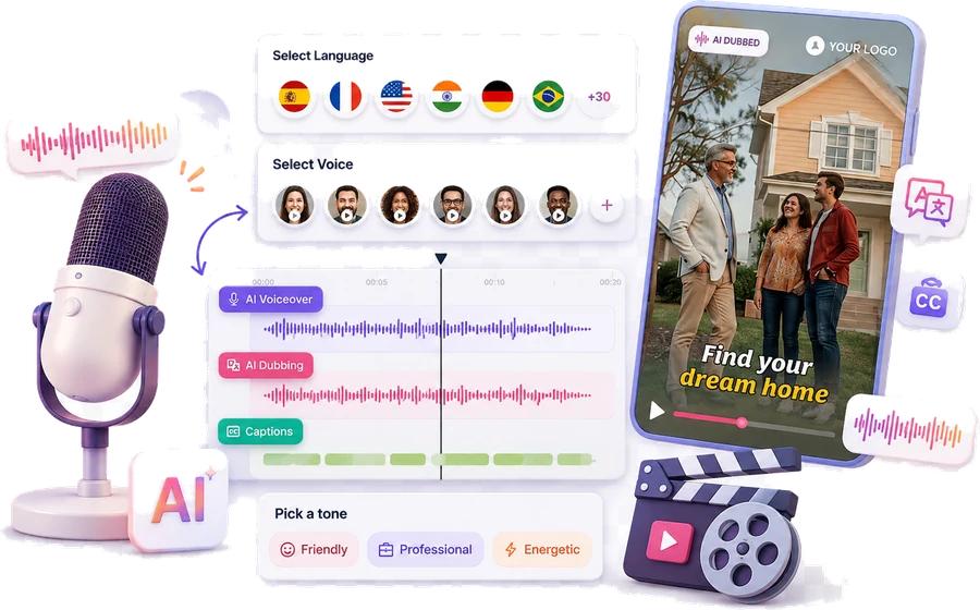 AI voiceover and dubbing for YouTube Shorts in 30+ languages