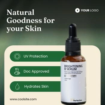 Facebook post template for a brightening face serum