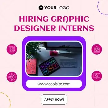 LinkedIn ad template for a graphic designer hiring post