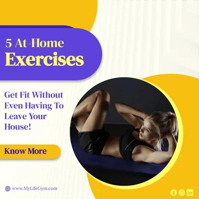Facebook post template for an at home workout plan