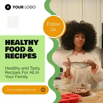 healthy food animated banner template