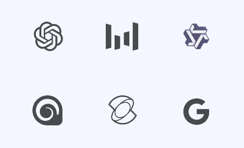Logos of the AI models you can choose from on Predis.ai