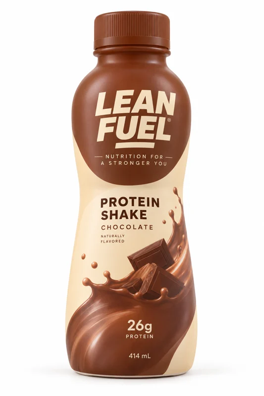 Le shake protéiné au chocolat Lean Fuel, le produit dont le résumé commence par