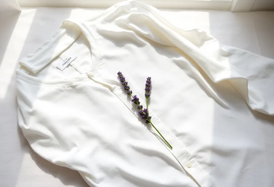 Draft from FLUX.1 [schnell]: a folded linen shirt with lavender