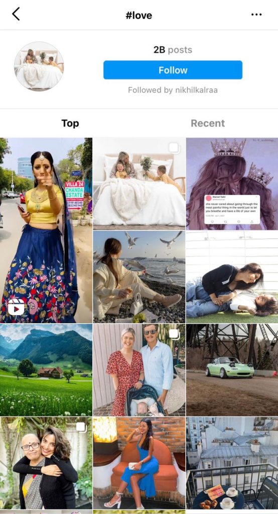 Instagram hashtags repository page