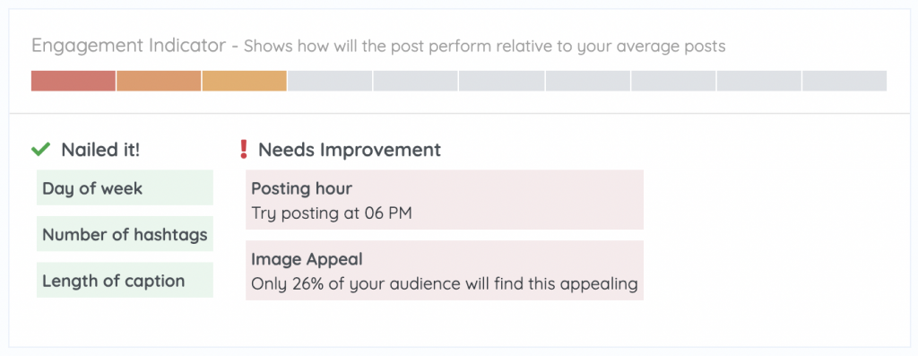 Examples of AI based improvement suggestions from Predis.ai