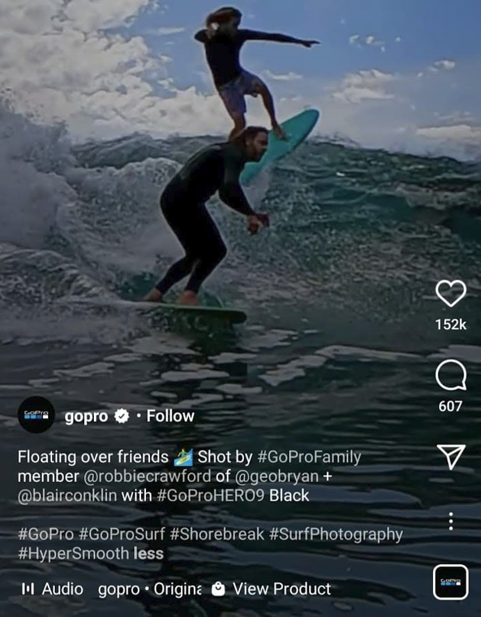 GoPro surfing Instagram reel