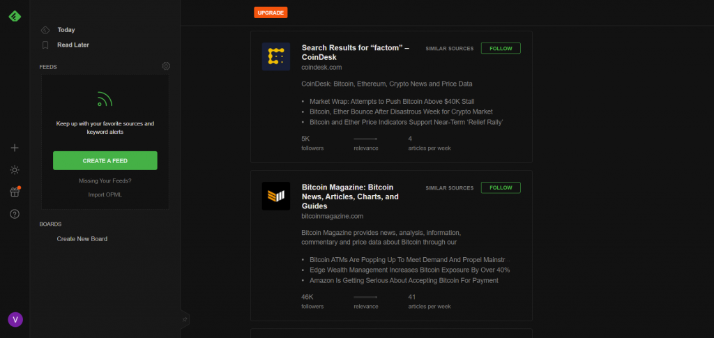 Using Feedly to be in the loop of trends on Instagram and other social media