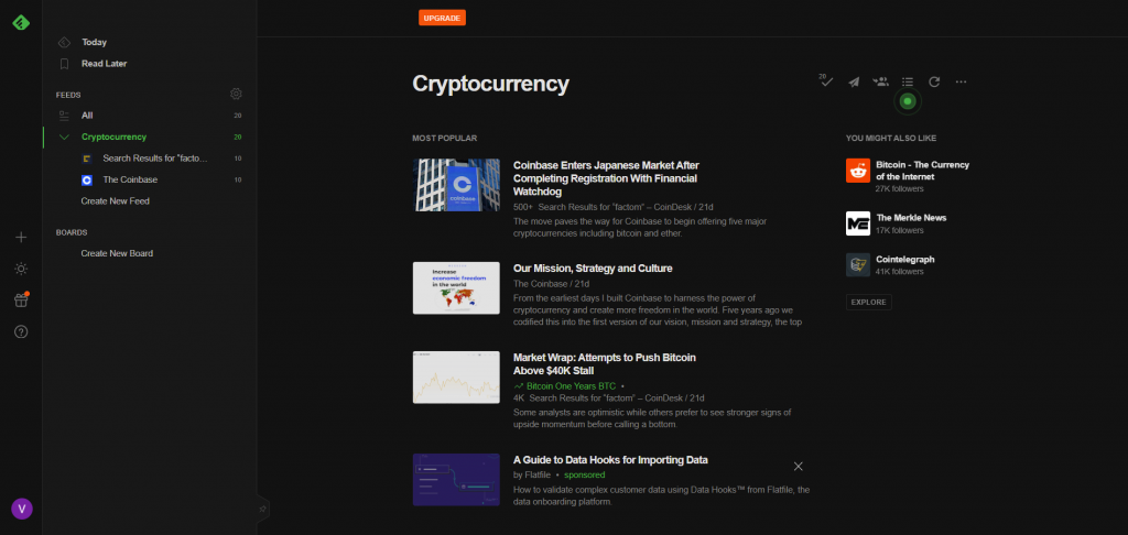 Using Feedly to be in the loop of trends on Instagram and other social media