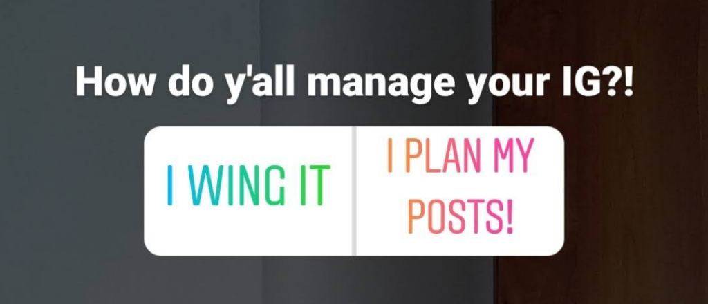 instagram stories poll example