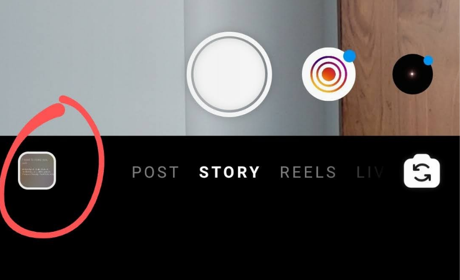 adding an instagram story from your image gallery