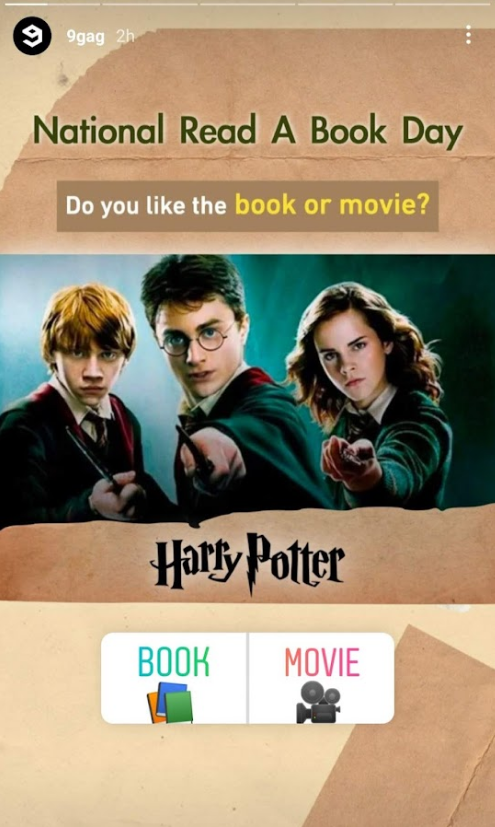 an instagram page using polls on their stories