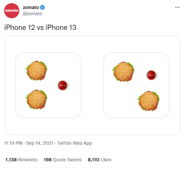 Zomato following a popular social media trend.
