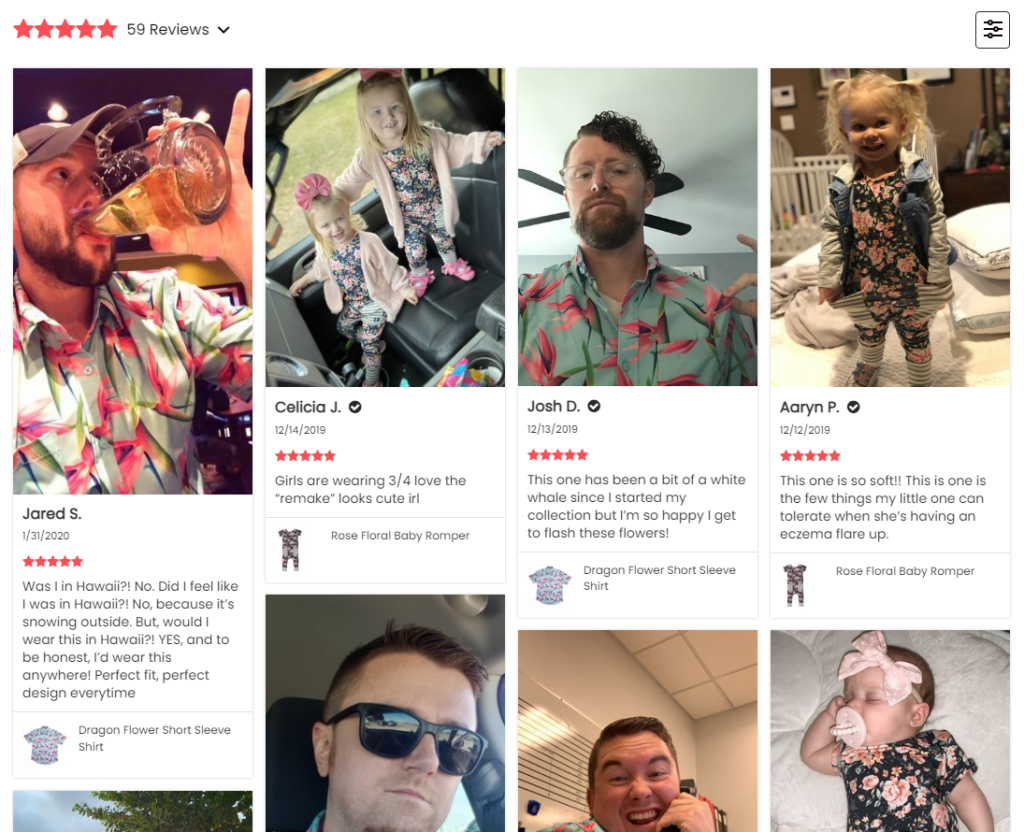 preview of loox reviews
