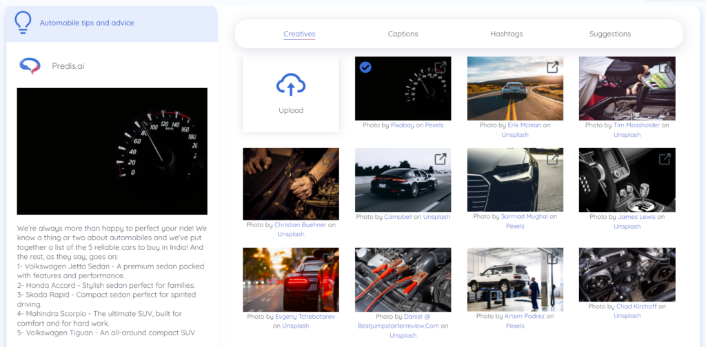 output by a social media ai copywriter