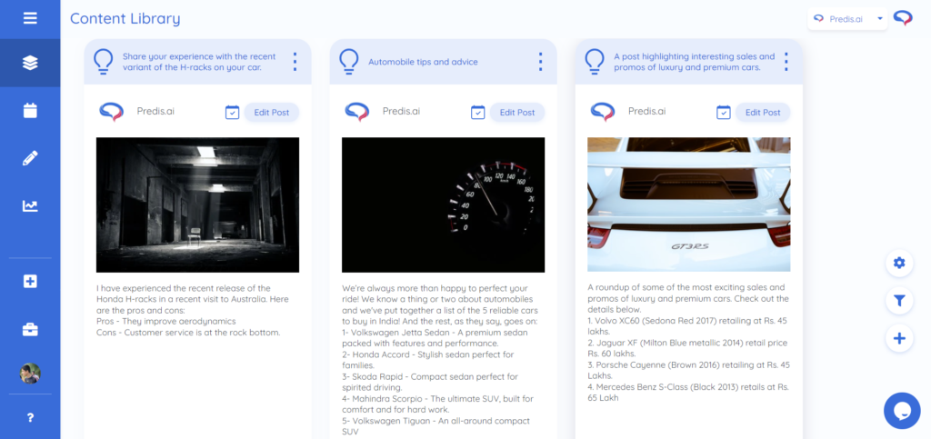predis content library