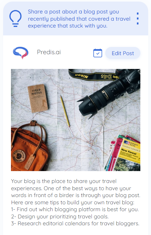 predis.ai post suggestion