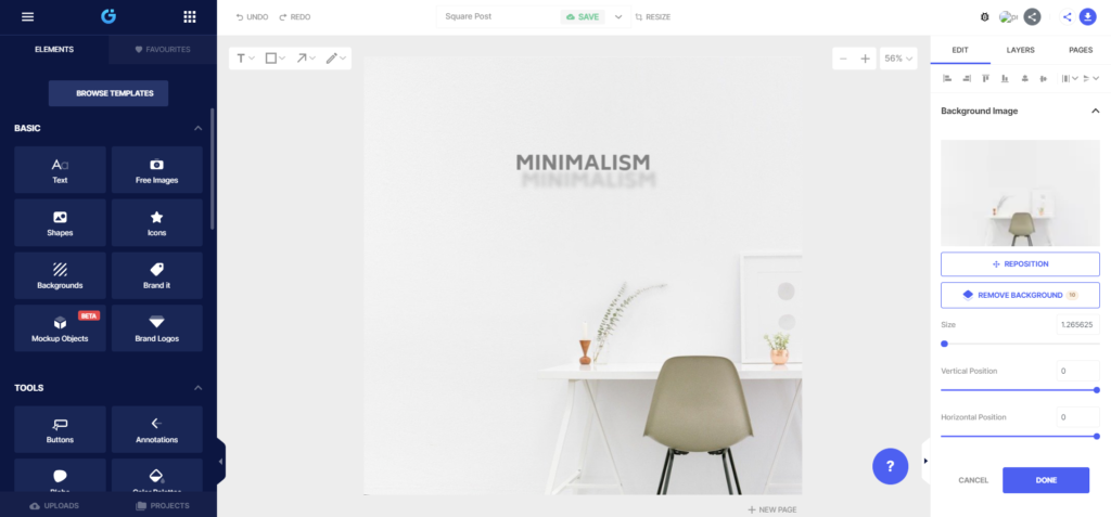 making a creative on graphic designing apps