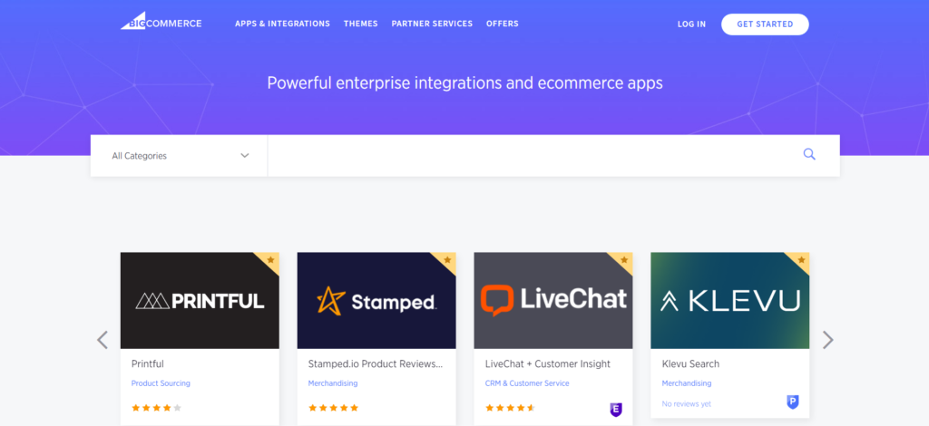 bigcommerce app store is not as extensive as shopify