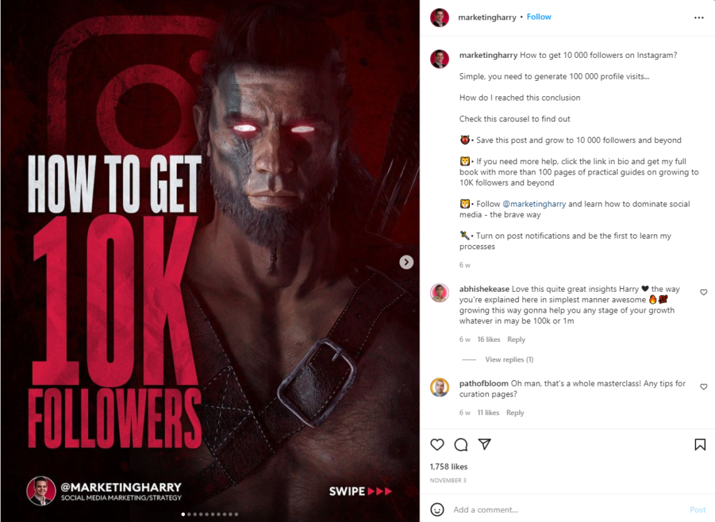 Choose A Strong Title For Your Instagram Carousel To Hook Your Audience