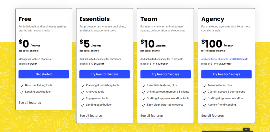 Pricing plans