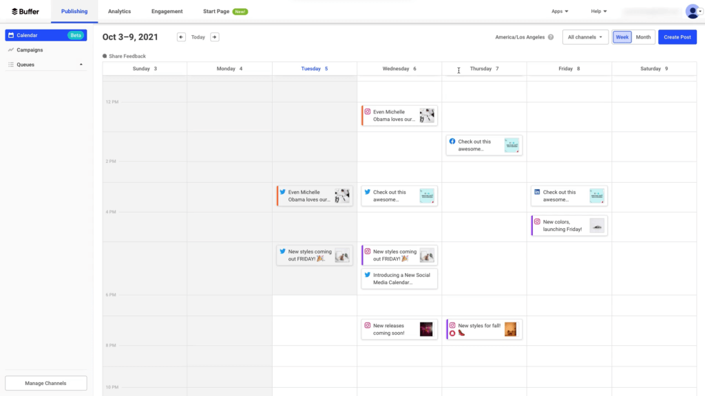 Planoly vs Buffer #6. Calendar view