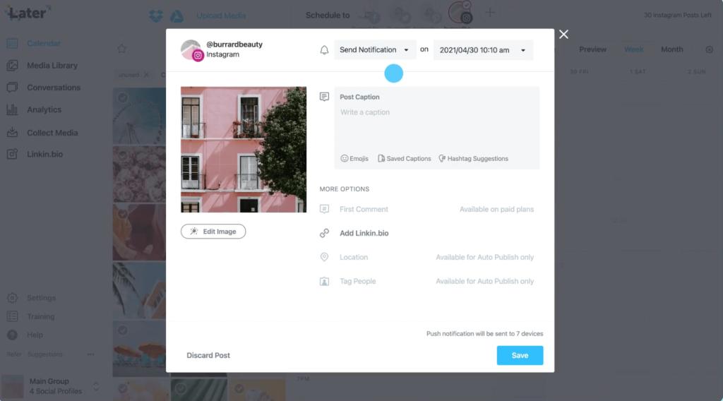 Planoly vs Later #1. Social media monitoring