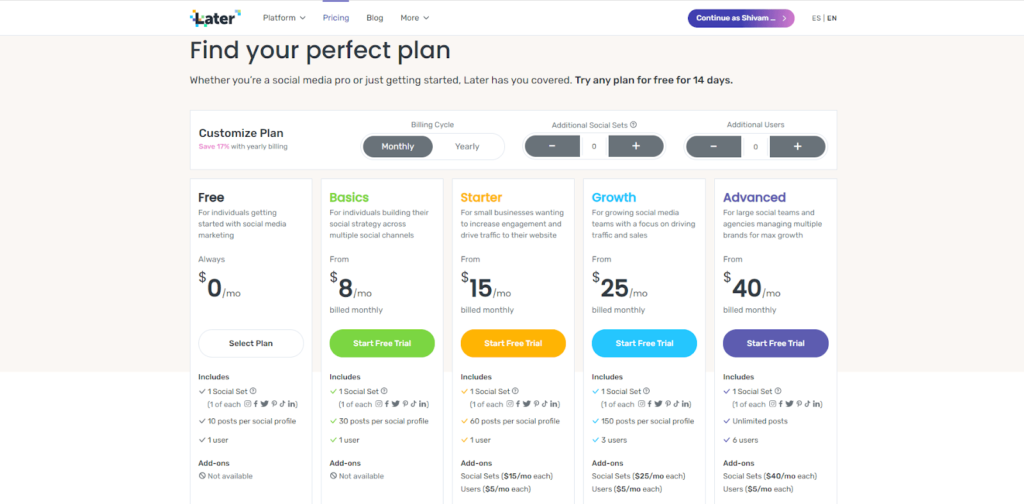 pricing plans