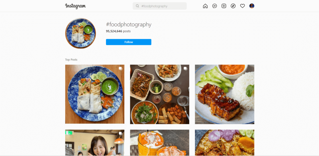 Hashtags para suas postagens de comida