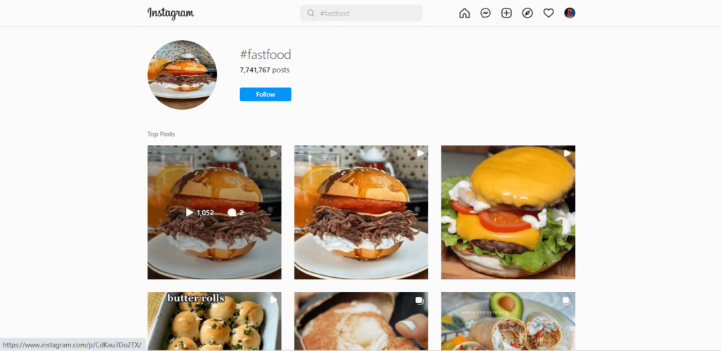 Fast Food Instagram Hashtags