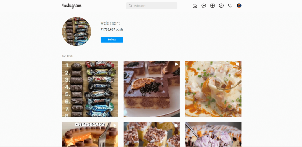 Dessert Food Instagram Hashtags