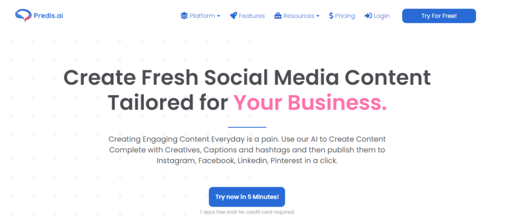 predis.ai social media content generator
