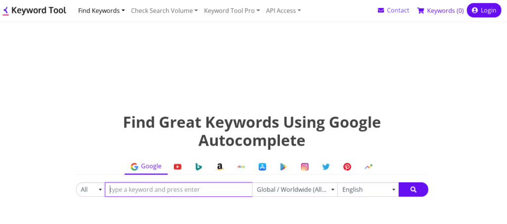 keywordtool.io hashtag generator