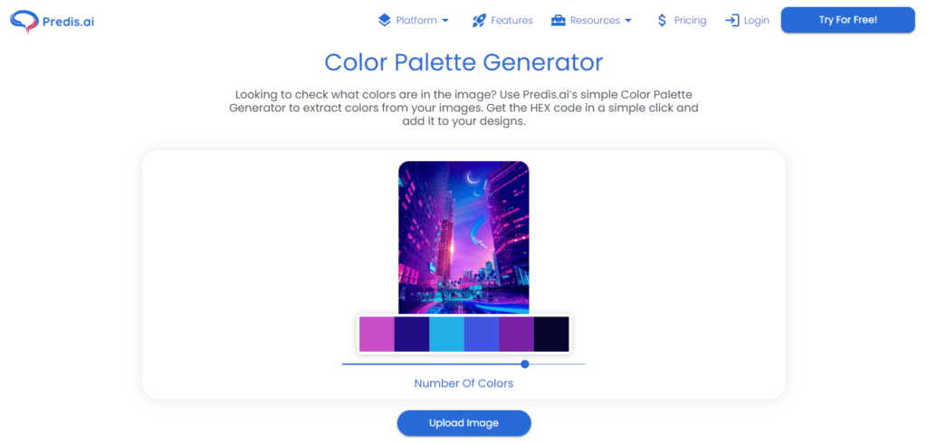 predis.ai color palette generator