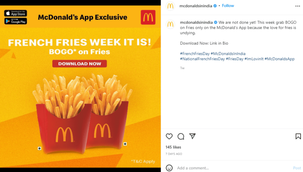 McDonalds Brand Hashtag
