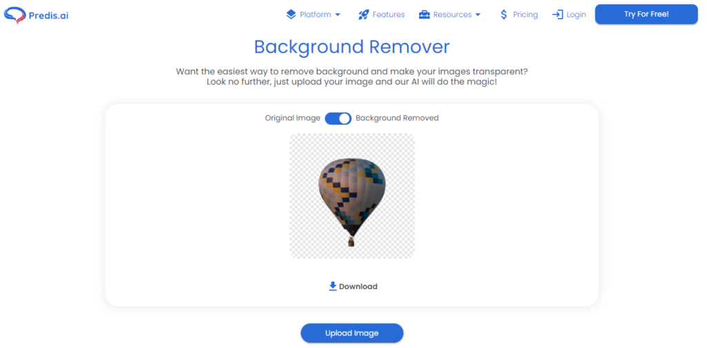 predis.ai background remover