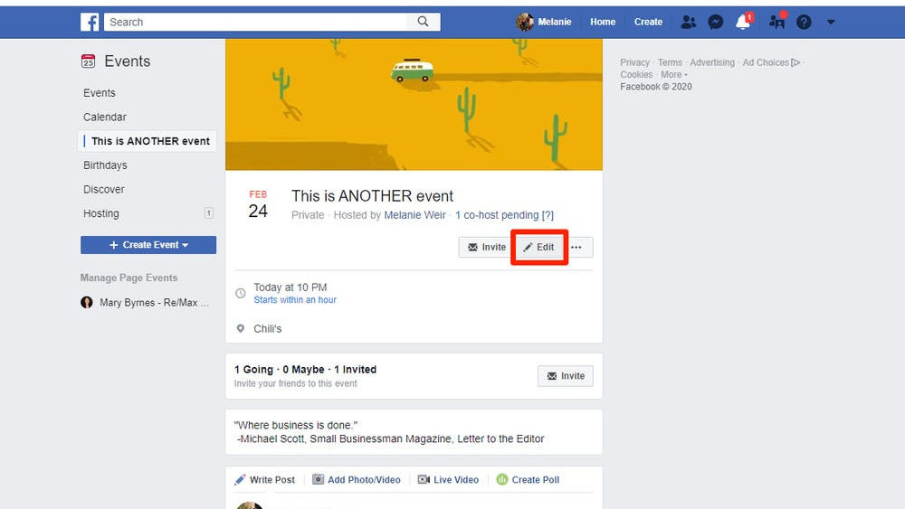 How to add a host to a Facebook event?