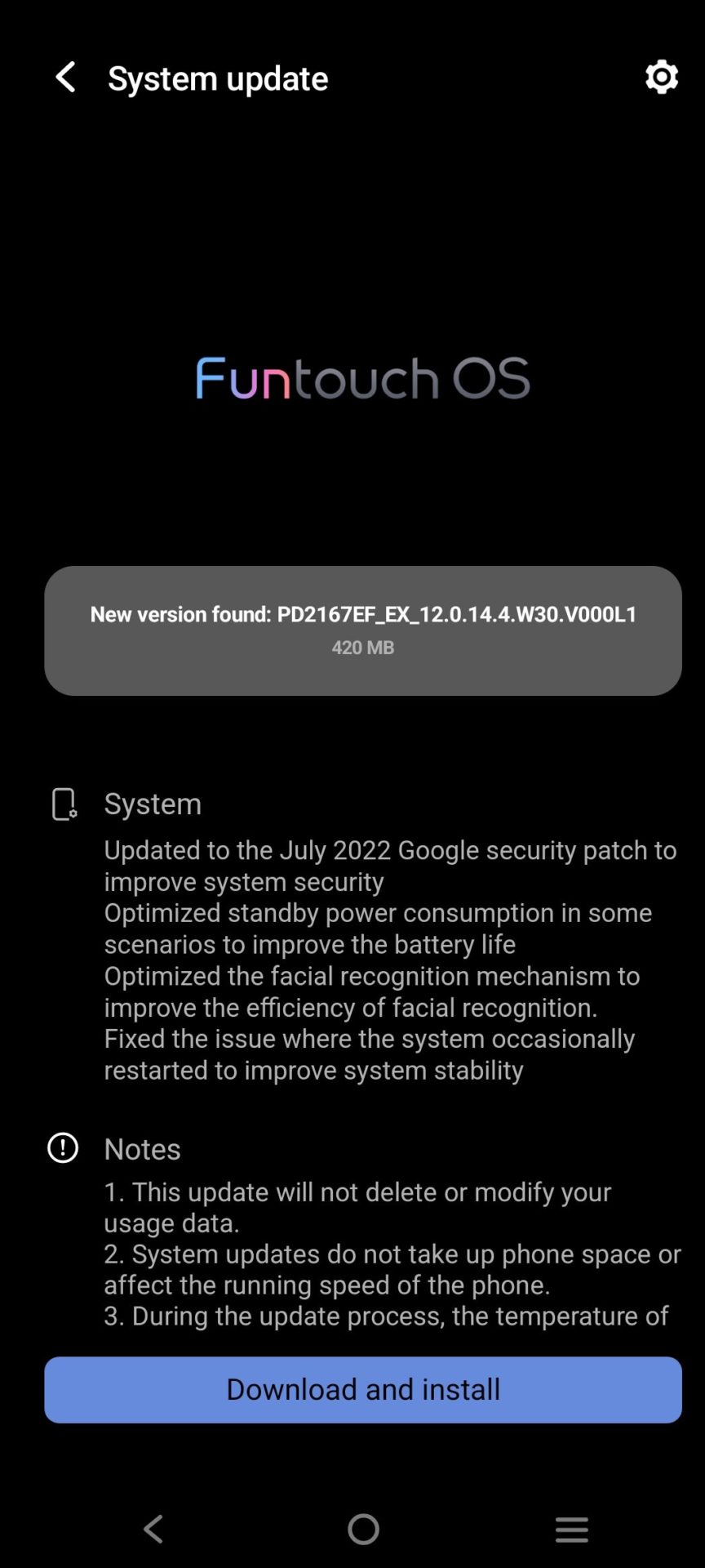 actualización del sistema android