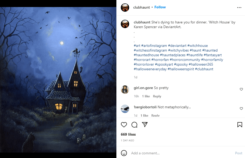 Spooky Haunted House Social Media Post