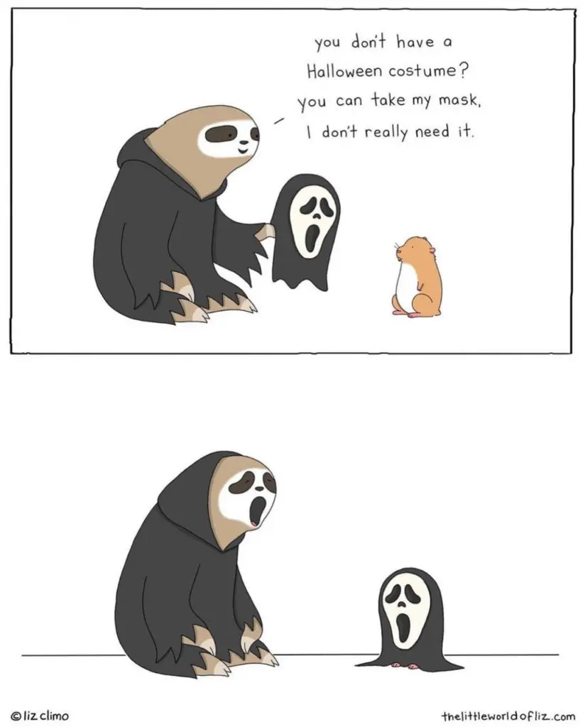 E witzege Meme fir Halloween Social Media Post
