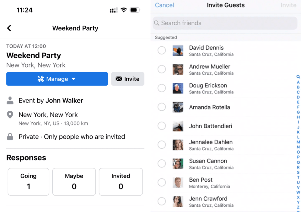How to invite people to an event on Facebook