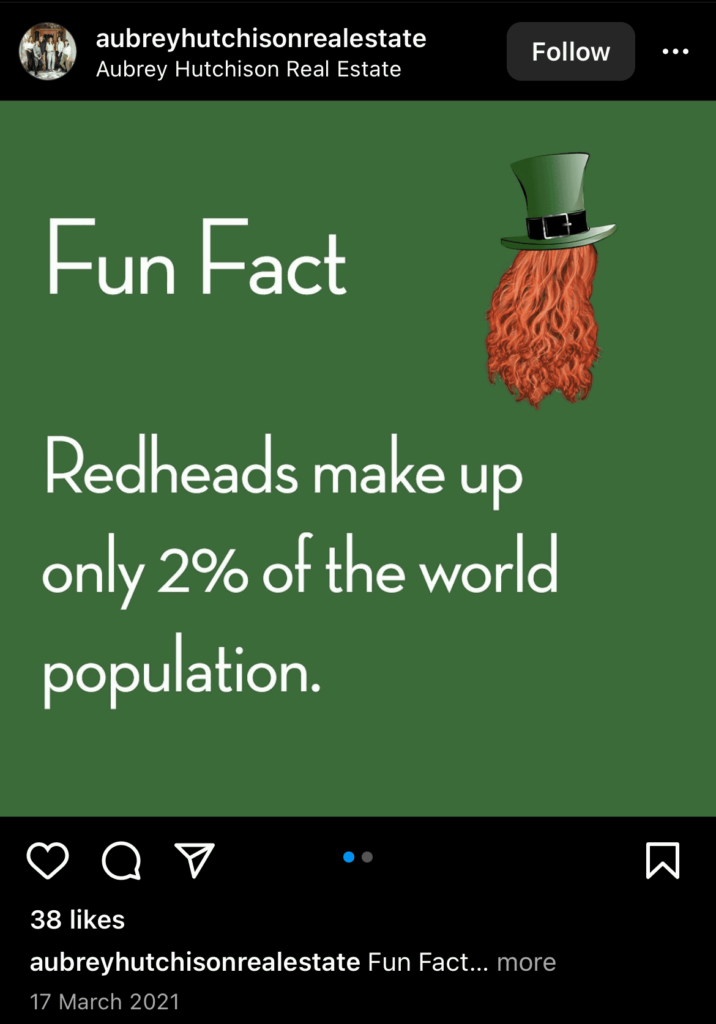 St Patrick's day fun fact social media post