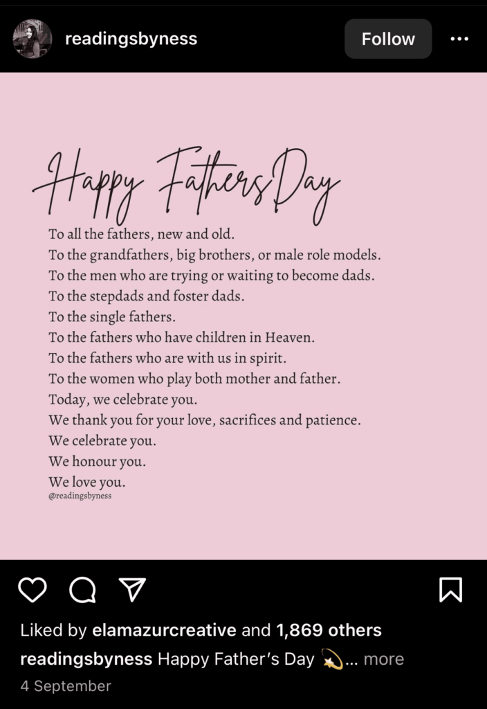Father’s Day social media post