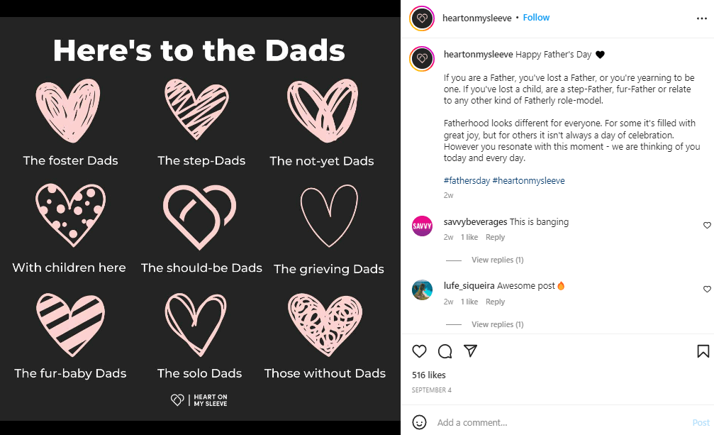 Father’s Day social media post
