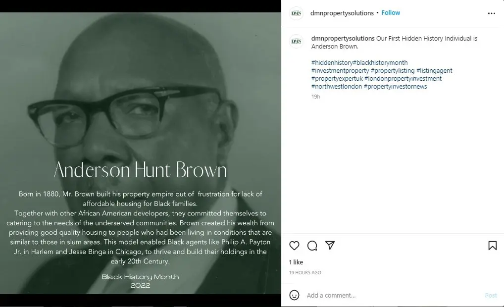 Black history month post idea - Rights of black people example