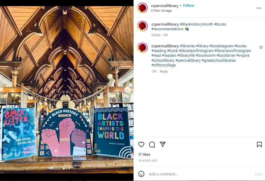 Black history month social media post ideas - support for Black history month