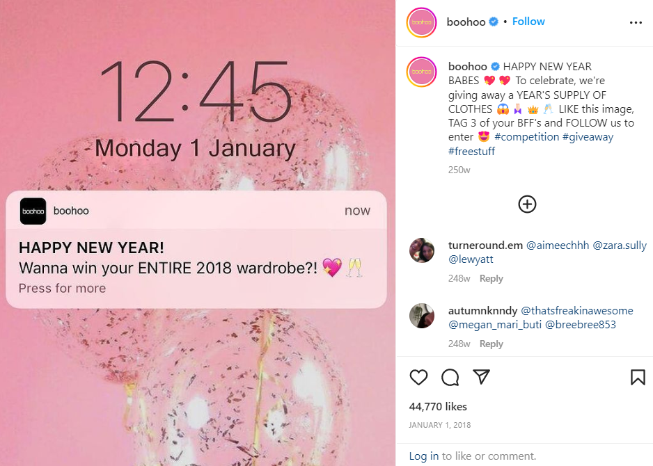 New year social media posts ideas - New Year Giveaway